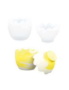 Jesmonite Silikoneform  - 2 dele æg 3,4cm x 4,1cm x 9,8cm 0161