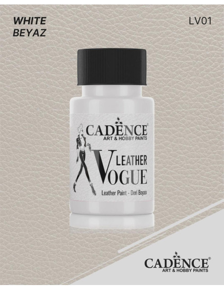 Cadence Vogue lædermaling Pearl 50 ml 01
