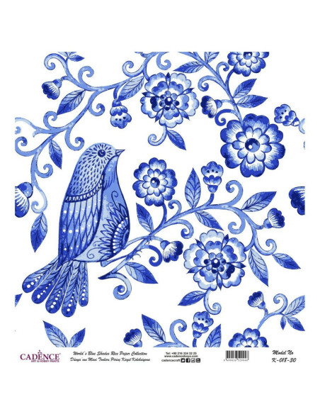 Cadence Rispapir blomster K-018 30x30 cm