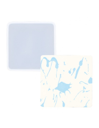 Jesmonite silikoneform Firkantet coaster 8cm 0018