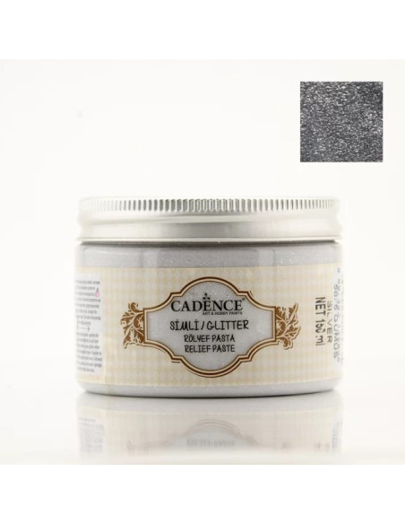 Cadence glitter relief pasta Sølv 5835