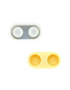 Jesmonite Silikoneform To hullers rund lysestage13,3cm x 7,5cm x 3,5cm -0355