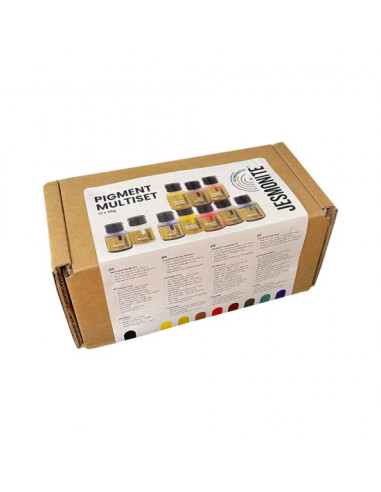 Jesmonite pigmentsæt 10 stk a 50g i BOX