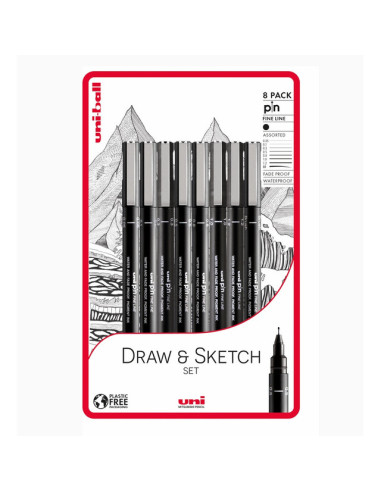 Uni Fineliner Draw and sketch 8 dele