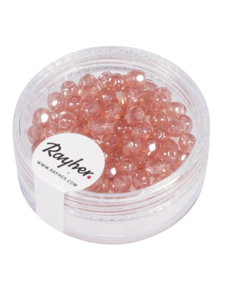 Glasperler /Glasskåret Rosa 4 mm 100 stk 14200258