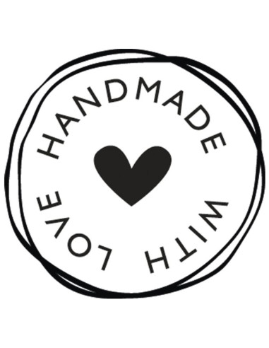 Stempel med tekst "Handmade with love" Ø 3 cm 29022
