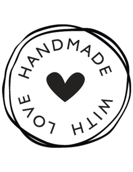 Stempel med tekst "Handmade with love" Ø 3 cm 29022