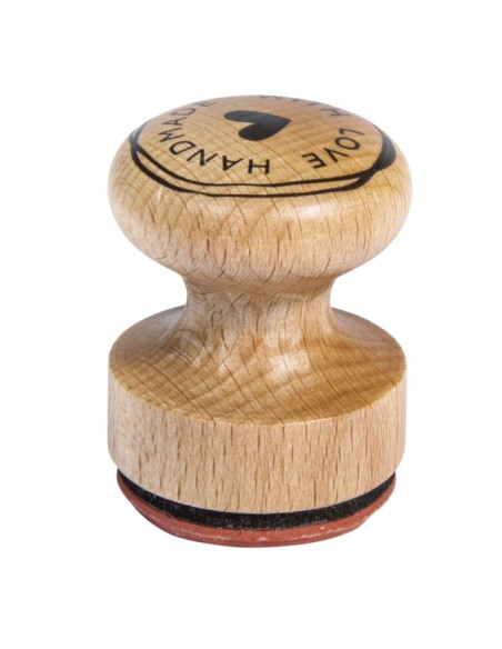 Stempel med tekst "Handmade with love" Ø 3 cm 29022