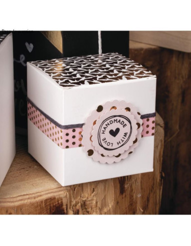 Stempel med tekst "Handmade with love" Ø 3 cm 29022
