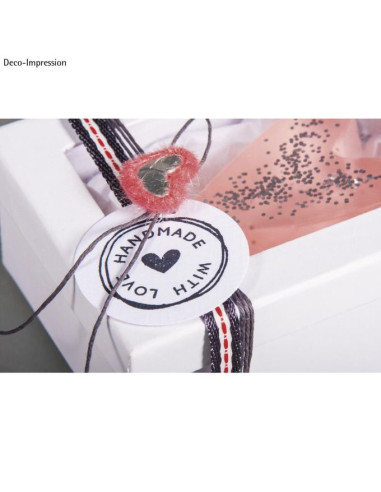 Stempel med tekst "Handmade with love" Ø 3 cm 29022