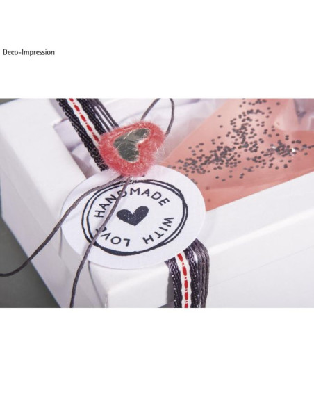 Stempel med tekst "Handmade with love" Ø 3 cm 29022