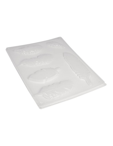 Støbeform LDPE fjer 6 motiver 36,86