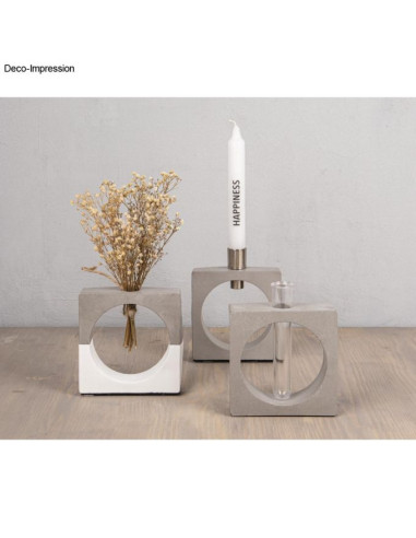 Silikoneform vase firkantet med cirkel 11x3,7x11cm, incl. 1 reagensglas 36134