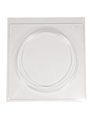 Betonform plade rund i PET 25x25x2cm, kant 1,3cm bred 36140